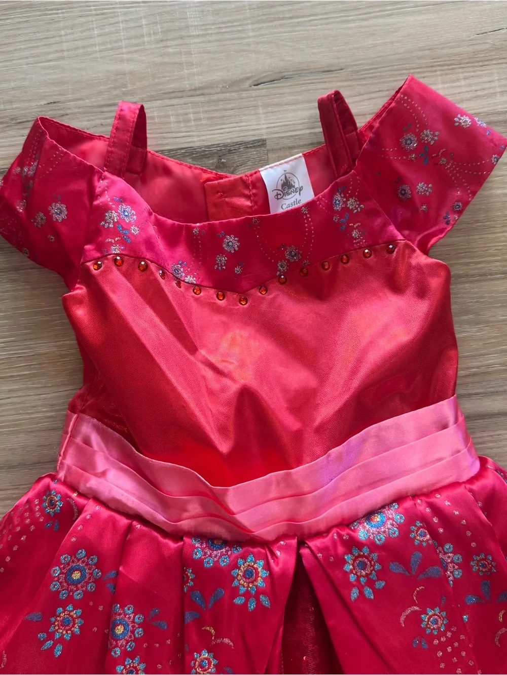Disney Store Castle Collection Elena of Avalor Red Satin Dress Size Age 4 - Picture 3 of 7